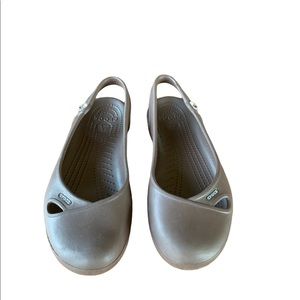 Crocs Kadee Brown Ballet Flats Slip On Sling Back Shoes Diamond Womens Sz 8